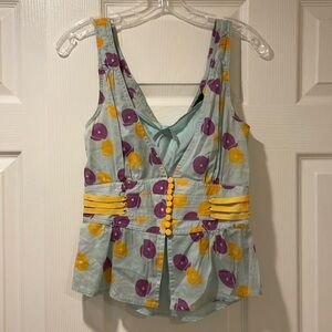 Vintage Marc by Marc Jacobs Corset Cotton Top 2 Light Blue